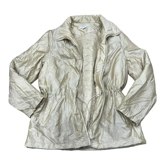 Coldwater Creek Gold Nylon Cinched Jacket L - Picture 1 of 4